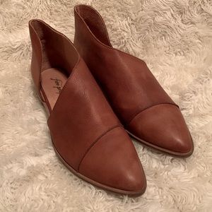 Free People Royale Cutout Leather Flats NEW